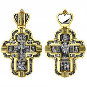 Серебряная подвеска-крест Распятие Христово ЮЗ Елизавета с фианитом 8868-1ф 8868-1ф фото