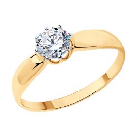 Кольцо из золочёного серебра SOKOLOV 89010097 с Swarovski 89010097 фото