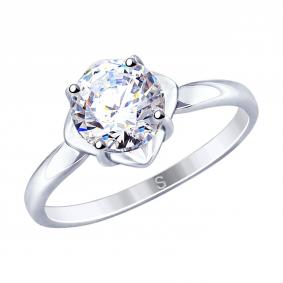 Помолвочное кольцо из серебра SOKOLOV с Swarovski 89010115 89010115 фото