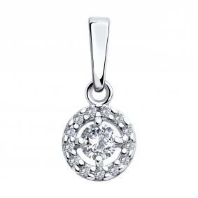 Серебряная подвеска SOKOLOV 89030072-91 с фианитом 89030072-91 фото