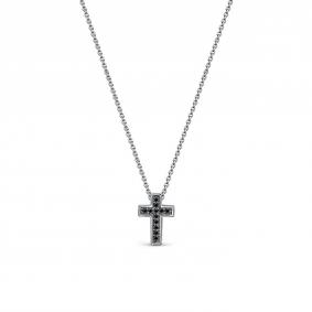 Колье-крест из белого золота RoseGrace с черным бриллиантом 9-106-106Б-Чбр 9-106-106Б-Чбр фото