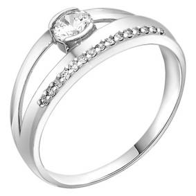 Серебряное кольцо Золотые узоры 90-01-6240-00 с цирконием 90-01-6240-00 фото