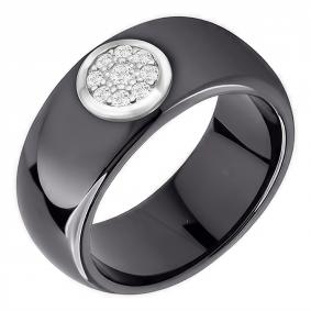 Серебряное кольцо Золотые узоры 90-01-6972-00 с керамикой и цирконием 90-01-6972-00 фото