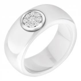 Серебряное кольцо Золотые узоры 90-01-6973-00 с керамикой и цирконием 90-01-6973-00 фото