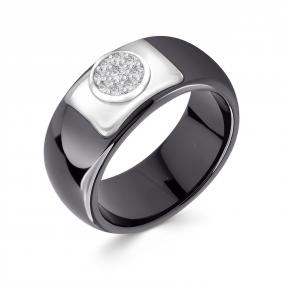 Серебряное кольцо Золотые узоры 90-01-6974-00 с керамикой и цирконием 90-01-6974-00 фото