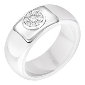 Серебряное кольцо Золотые узоры 90-01-6975-00 с керамикой и цирконием 90-01-6975-00 фото