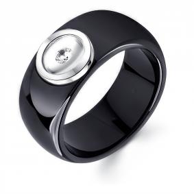 Серебряное кольцо Золотые узоры 90-01-7282-00 с керамикой и цирконием 90-01-7282-00 фото