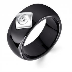 Серебряное кольцо Золотые узоры 90-01-7284-00 с керамикой и цирконием 90-01-7284-00 фото