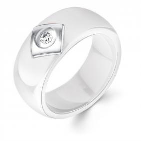 Серебряное кольцо Золотые узоры 90-01-7285-00 с керамикой и цирконием 90-01-7285-00 фото