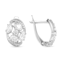 Серебряные серьги Золотые узоры 90-02-5996-01 с цирконием 90-02-5996-01 фото