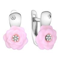 Серебряные серьги Золотые узоры 90-02-6376-00 с керамикой и цирконием 90-02-6376-00 фото