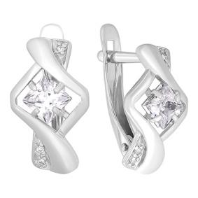 Серебряные серьги Золотые узоры 90-02-6629-01 с цирконием 90-02-6629-01 фото