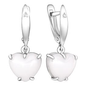 Серебряные серьги Золотые узоры 90-02-6856-00 с керамикой и цирконием 90-02-6856-00 фото