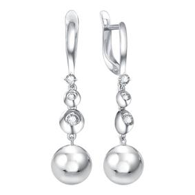 Серебряные серьги Золотые узоры 90-02-8222-00 с цирконием 90-02-8222-00 фото