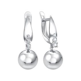 Серебряные серьги Золотые узоры 90-02-8223-00 с цирконием 90-02-8223-00 фото