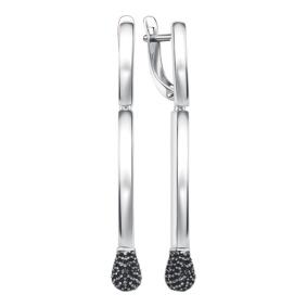 Серебряные серьги Золотые узоры 90-02-8475-00 с цирконием 90-02-8475-00 фото