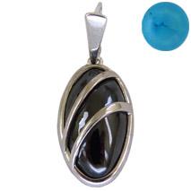 Серебряная подвеска Золотые узоры 90-03-0560 с бирюзой 90-03-0560 фото