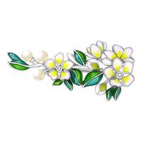 Серебряная брошь Золотые узоры 90-04-0394-00 с эмалью и Swarovski 90-04-0394-00 фото