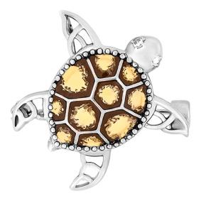 Серебряная подвеска Золотые узоры 90-04-0425-00 с эмалью и цирконием 90-04-0425-00 фото