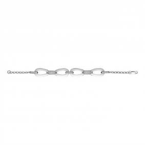 Серебряный браслет Золотые узоры 90-08-0266-00 с керамикой и цирконием 90-08-0266-00 фото