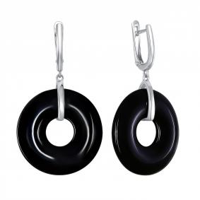 Серебряные серьги Золотые узоры 90-62-0194-00 с керамикой 90-62-0194-00 фото