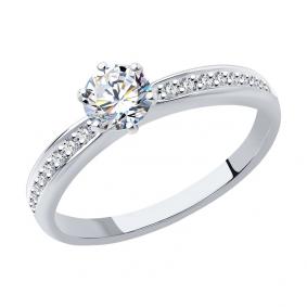 Кольцо из белого золота SOKOLOV 9010077-37 с бриллиантом 9010077-37 фото