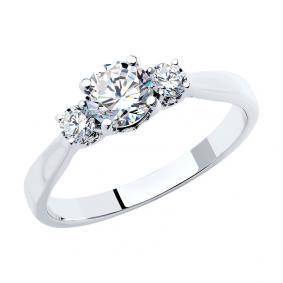 Кольцо из белого золота SOKOLOV 9010084-36 с бриллиантом 9010084-36 фото