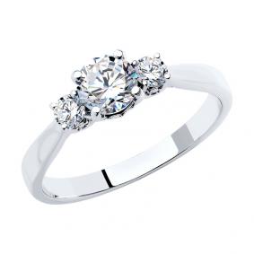 Кольцо из белого золота SOKOLOV 9010084-5 с бриллиантом выращенным 9010084-5 фото
