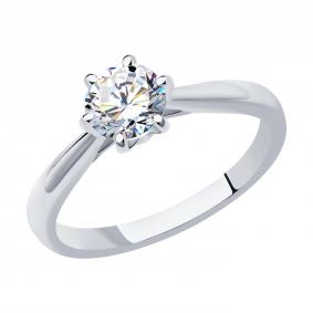 Кольцо из белого золота SOKOLOV 9010098-57 с бриллиантом 9010098-57 фото