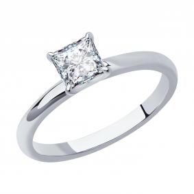 Кольцо из белого золота SOKOLOV 9010102-47 с бриллиантом 9010102-47 фото