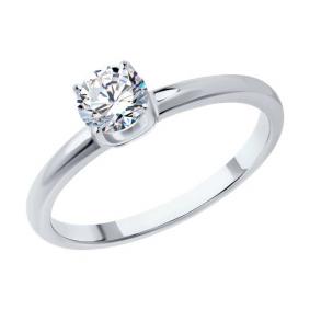 Кольцо из белого золота SOKOLOV 9010122-47 с бриллиантом 9010122-47 фото