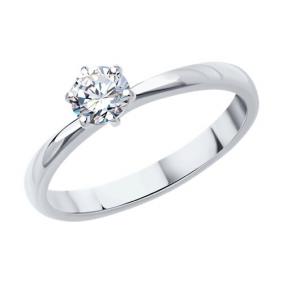 Кольцо из белого золота SOKOLOV 9010127-5 с бриллиантом выращенным 9010127-5 фото