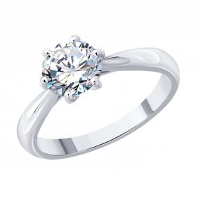 Кольцо из белого золота SOKOLOV 9010142-5 с бриллиантом выращенным 9010142-5 фото