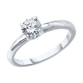 Кольцо из белого золота SOKOLOV 9010151-5 с бриллиантом выращенным 9010151-5 фото