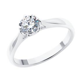 Кольцо из белого золота SOKOLOV 9010155-5 с бриллиантом выращенным 9010155-5 фото