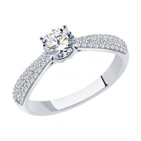 Кольцо из белого золота SOKOLOV 9010177-5 с бриллиантом выращенным 9010177-5 фото