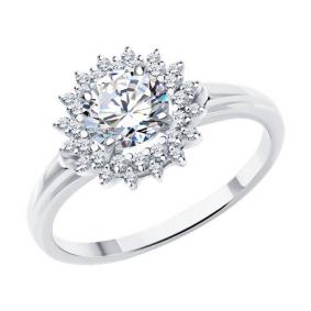 Кольцо из белого золота SOKOLOV 9010179-5 с бриллиантом выращенным 9010179-5 фото