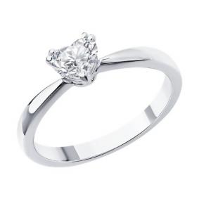 Кольцо из белого золота SOKOLOV 9010181-47 с бриллиантом 9010181-47 фото
