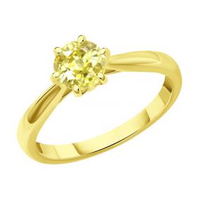 Кольцо из лимонного золота SOKOLOV 9010209 с бриллиантом 9010209 фото