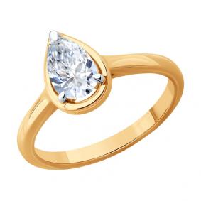 Золотое кольцо SOKOLOV 9010210-5 с бриллиантом выращенным 9010210-5 фото