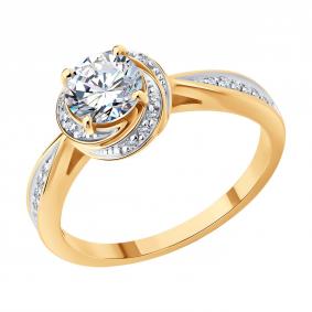 Золотое кольцо SOKOLOV 9010219-5 с бриллиантом выращенным 9010219-5 фото