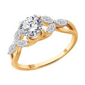 Золотое кольцо SOKOLOV 9010233-5 с бриллиантом выращенным 9010233-5 фото