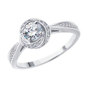 Кольцо из белого золота SOKOLOV 9010238-5 с бриллиантом выращенным 9010238-5 фото