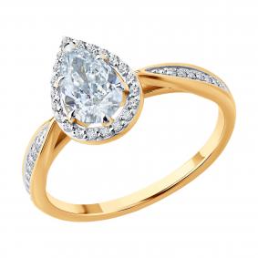 Золотое кольцо SOKOLOV 9010254-5 с бриллиантом выращенным 9010254-5 фото