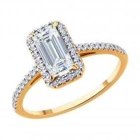 Золотое кольцо SOKOLOV 9010258-5 с бриллиантом выращенным 9010258-5 фото