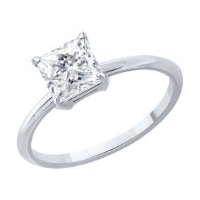 Кольцо из белого золота SOKOLOV 9010269-3-5 с бриллиантом выращенным 9010269-3-5 фото