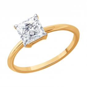 Золотое кольцо SOKOLOV 9010269-5 с бриллиантом выращенным 9010269-5 фото