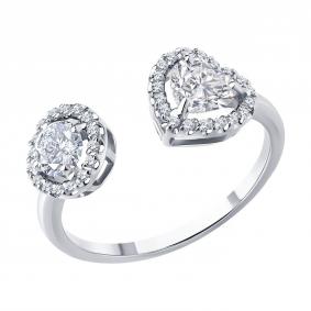 Кольцо из белого золота SOKOLOV 9010272-3-5 с бриллиантом выращенным 9010272-3-5 фото