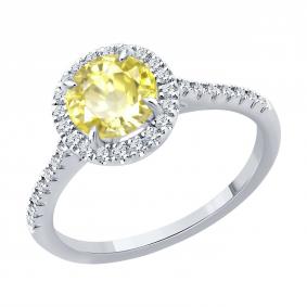 Кольцо из белого золота SOKOLOV 9010288-3-5 с бриллиантом выращенным 9010288-3-5 фото