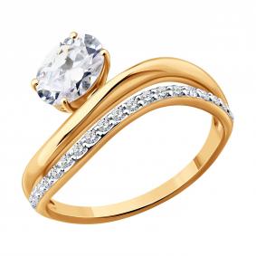 Золотое кольцо SOKOLOV 9010307-5 с бриллиантом выращенным 9010307-5 фото